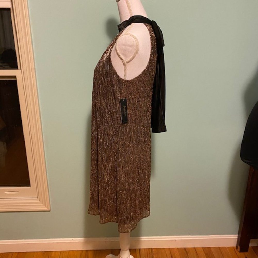 Laundry by Shelli Segal Gold Silver‎ Shift Dress, Size 6, NWT, FLAWLESS - Picture 8 of 16